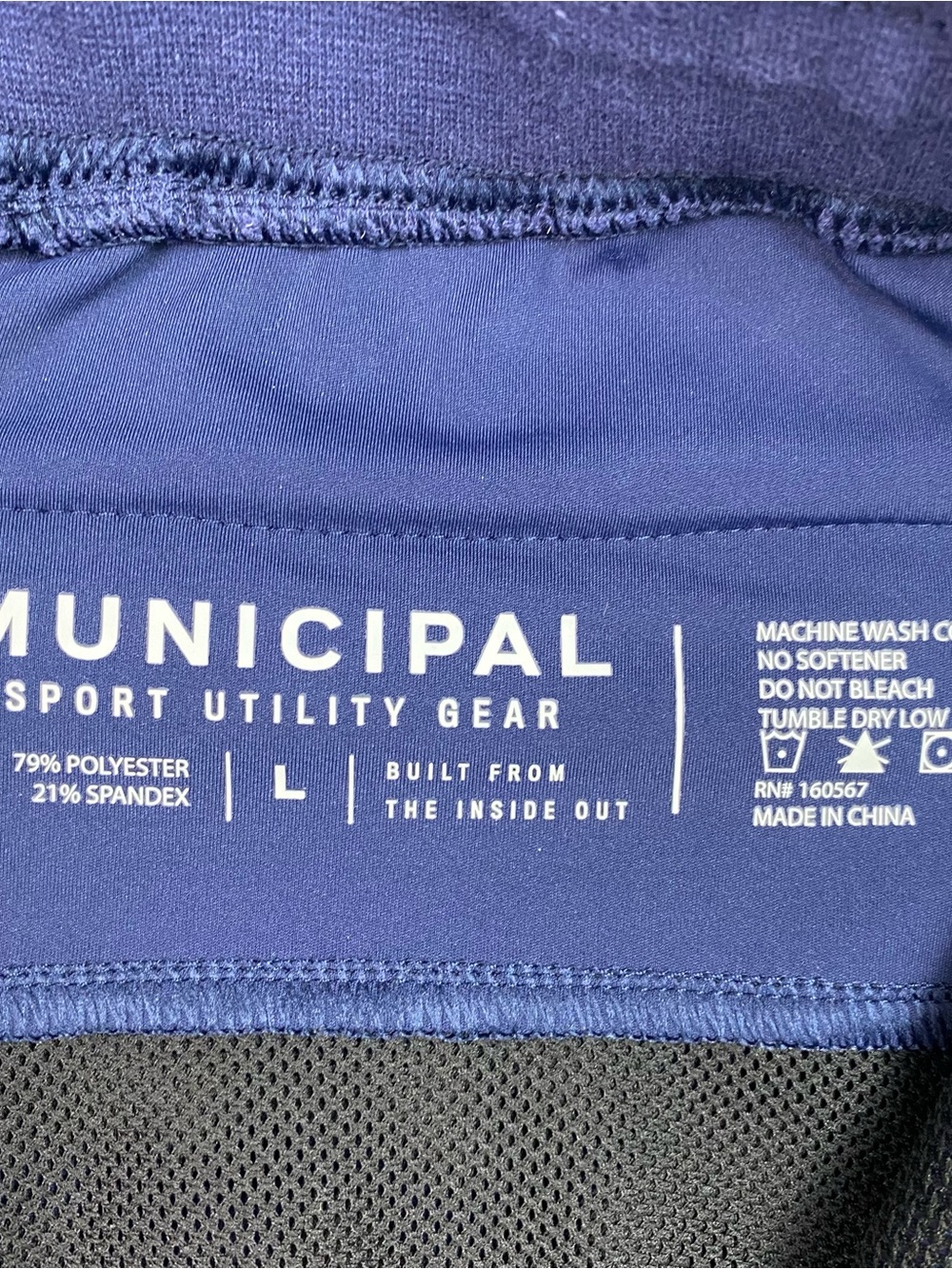 MUNICIPAL Gym Chino Shorts Mens Size L Sport Utility Gear Blue Athletic Workout - Picture 3 of 9